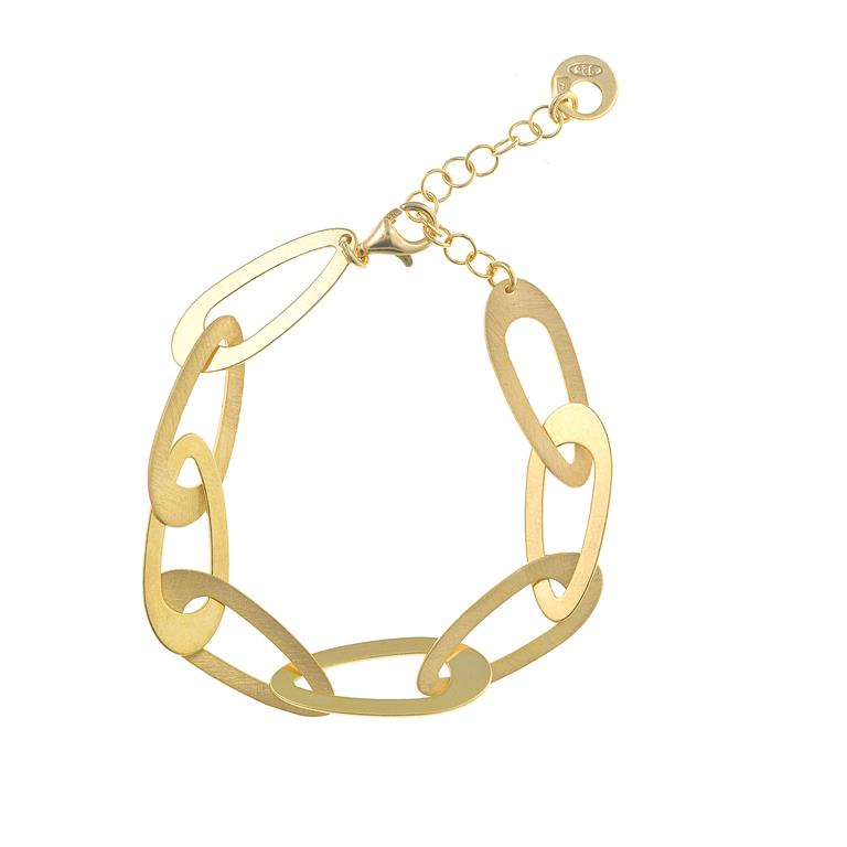 GOLD PLATED LINKS OVAL  BRACELET- SILVER 925