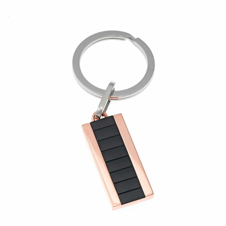 KEYCHAIN METAL STEEL BICOLOR PLATED PINK IP