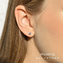 Load image into Gallery viewer, EARRING SILVER 925 RHODIUM CZ WHITE CIRCULAR
