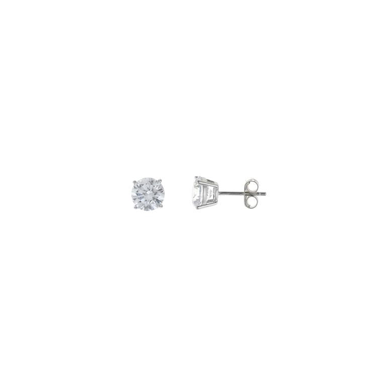 EARRING SILVER 925 RHODIUM CZ WHITE CIRCULAR