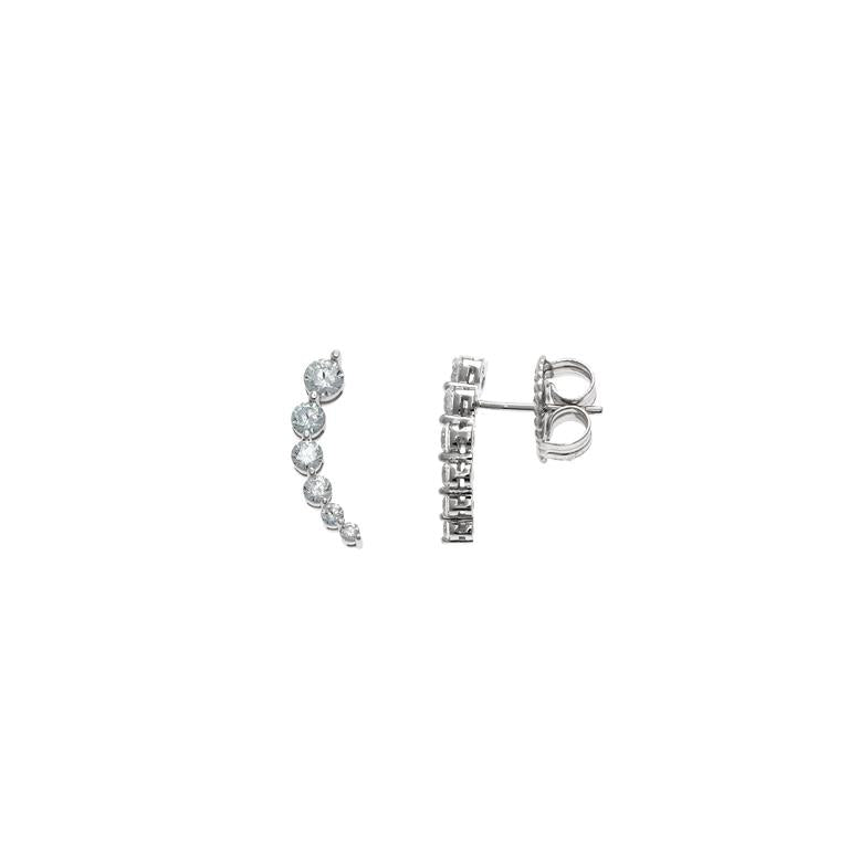 EARRING SILVER 925 PLATED RHODIUM LINE CURVE